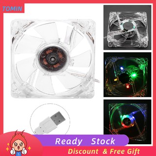 [READY STOCK] 8cm USB Colorful Light Transparent 5V CPU Cooling Fan For PC