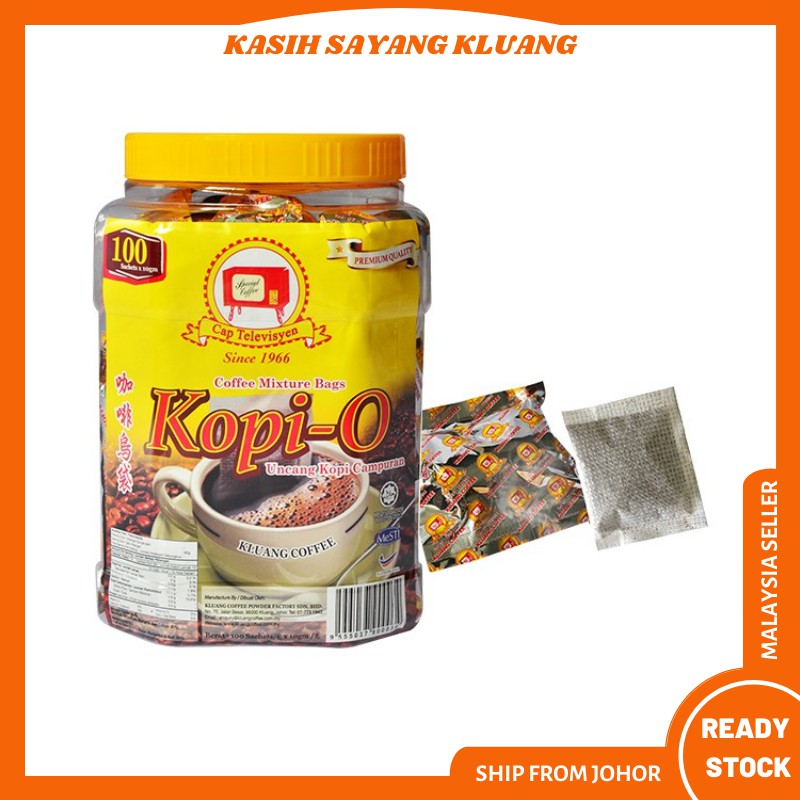 Shop Malaysia Kluang Coffee Television Brand Black Coffee Bag 100s 黑咖啡乌袋 100装 Shopee Singapore