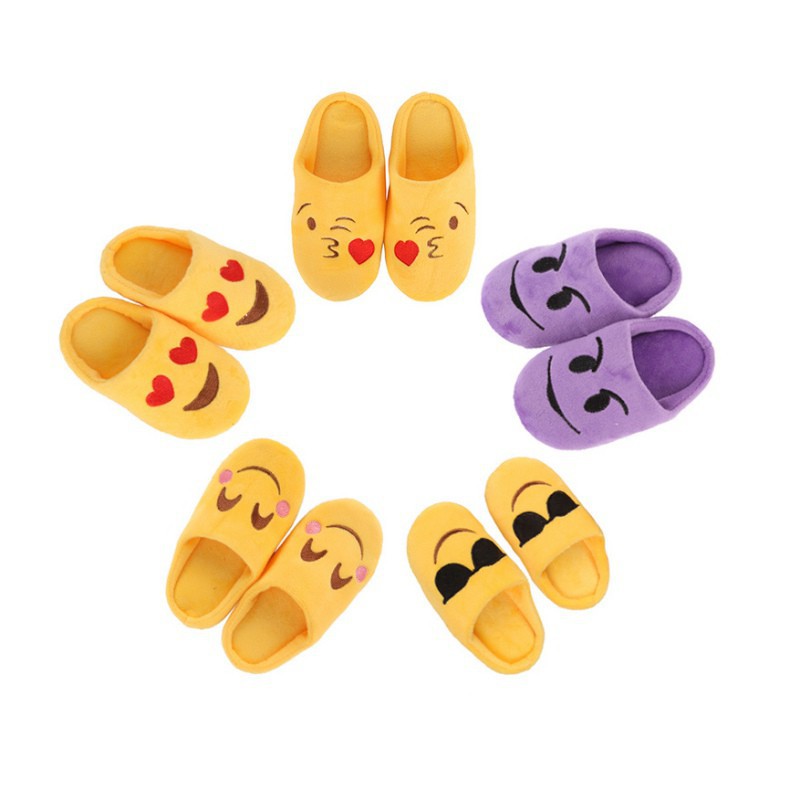 Children Kids Fashion Indoor Soft Bottom Cute Expression Cotton Casual Slippers