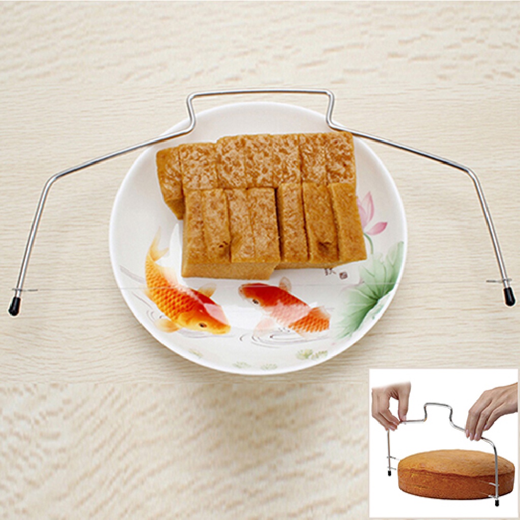 Homesix Adjustable Wire Cake Slicer Leveler Pizza Dough Cutter Trimmer