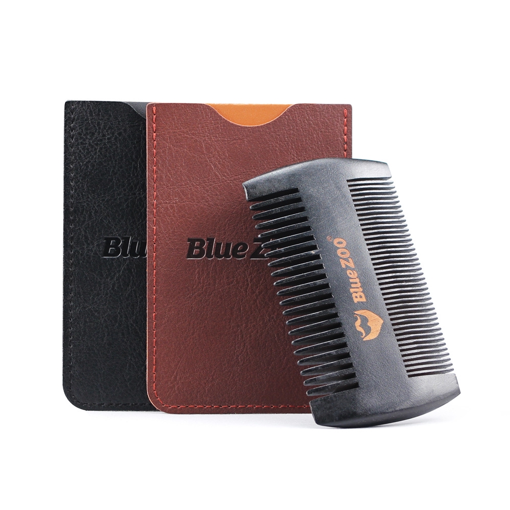 Double Sided Comb Antistatic Hair Beard Black Spray Pear Wood