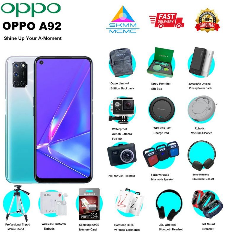 11 11 Oppo A92 8gb Ram 128gb Rom 22 Free Gifts Original Oppo Malaysia Shopee Singapore