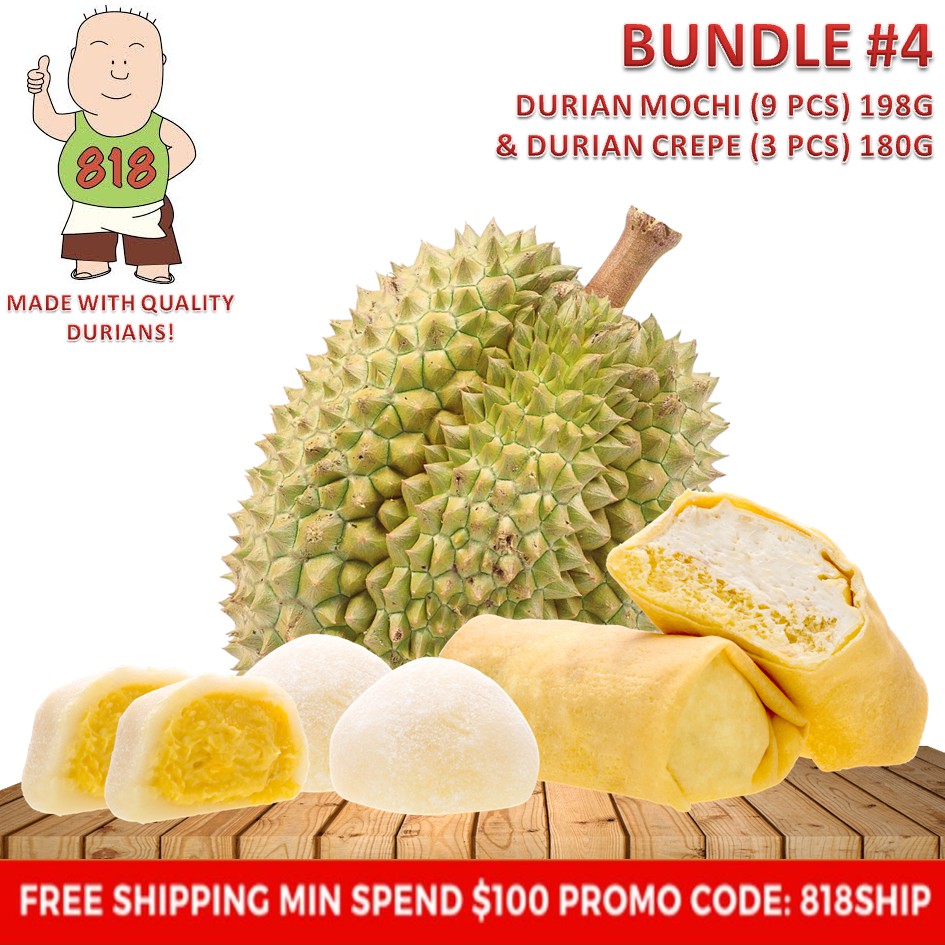 818 Bundle 4 Durian Mochi 9 Pieces 198g Durian Crepe 3 Pieces 180g Shopee Singapore