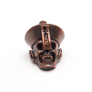 Cnedc Raw Copper Skull Pendant Keychain DIY Brass Beads #1