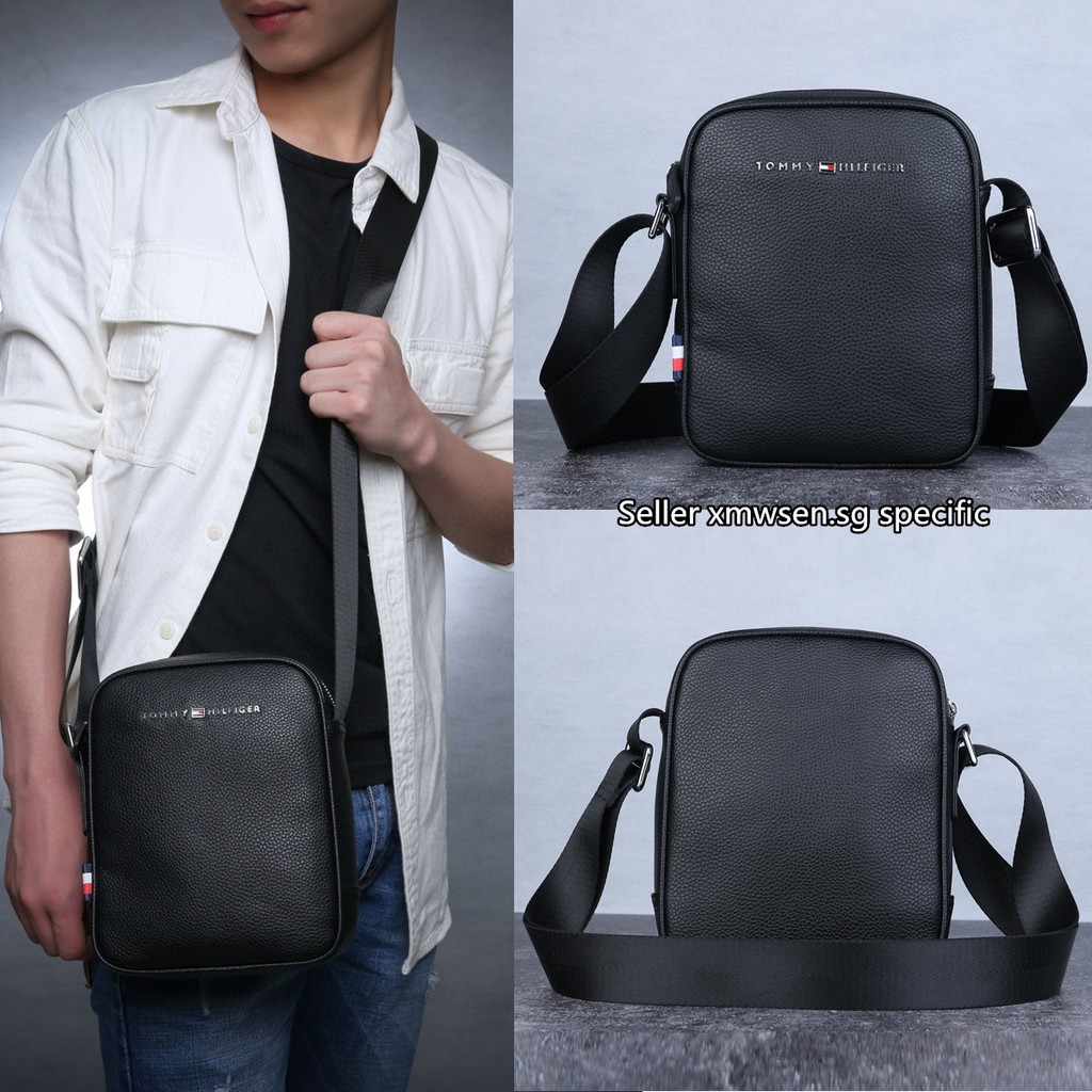 tommy hilfiger men's leather bag