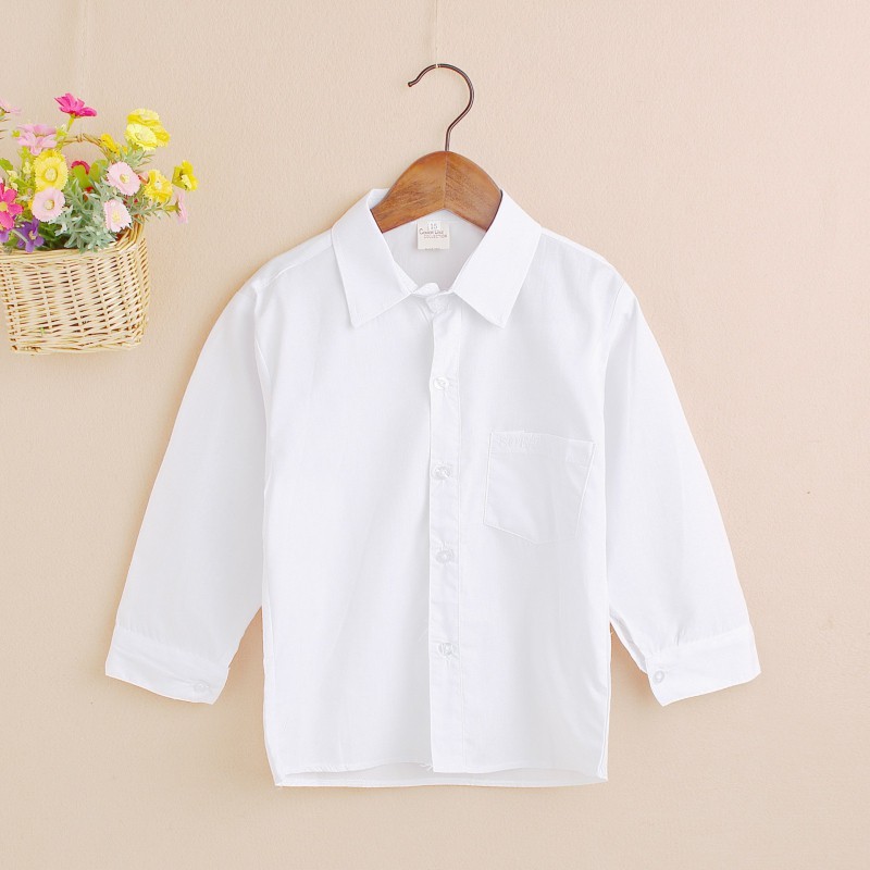 boys long sleeve white polo