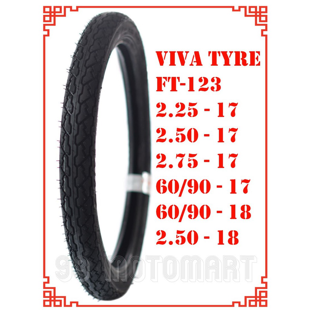 Viva 250 18 Ft123 Tubeless Tyre Tayar Malaysia Tl 250 18 Inch Shopee Singapore