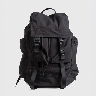 Black Nylon Waterproof Backpack Drawstring Shoulder Bag Men Travel Backpack Large Capacity Student School Bags