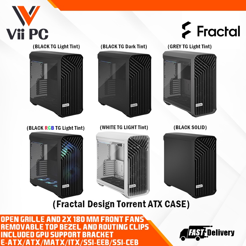 Fractal Design Torrent ATX Casing , two 180 mm Dynamic PWM fans, High ...