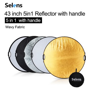 Selens 110Cm 5 In 1 Studio Photography Photo Collpsible Light Reflector With Handle Grips