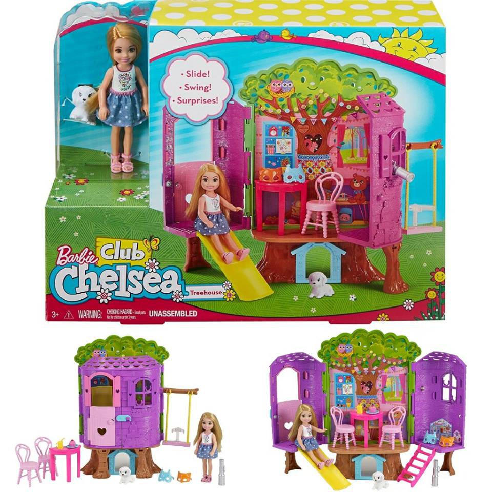 barbie chelsea doll and treehouse playset