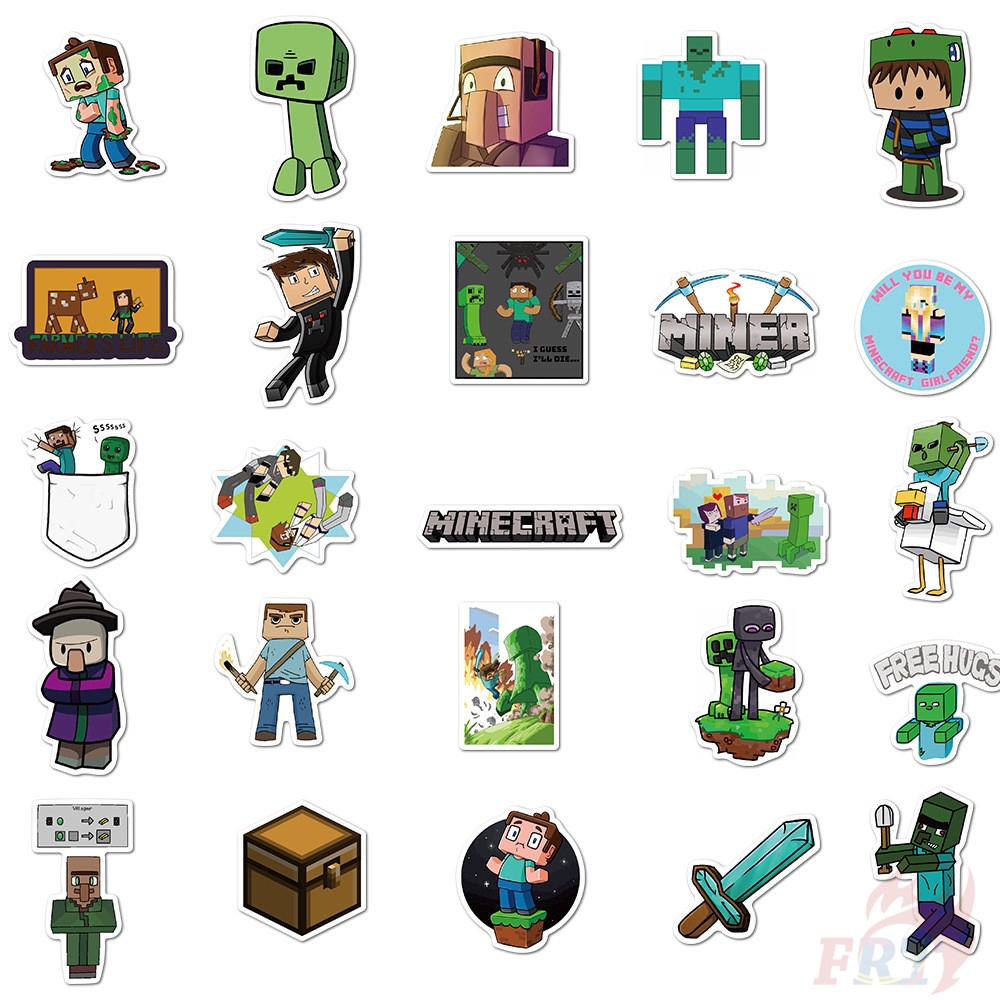 minecraft series 02 games stickers 50pcs set fashion mixed diy decals doodle stickers shopee singapore