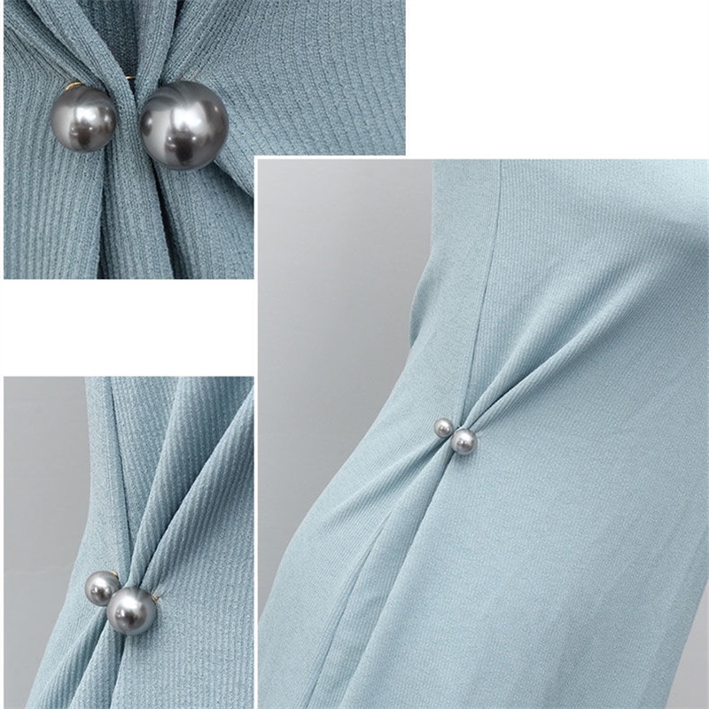 Image of Clothes Buckle Pants Waist Button Pearl Brooch Anti-glare Pin for Clothes Dress Pants #3