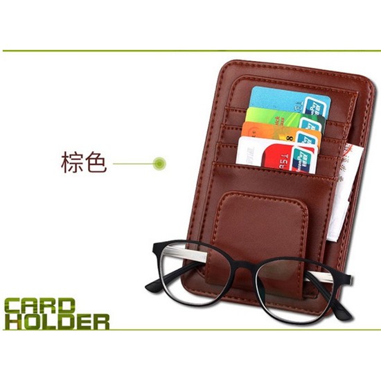 local seller Car/Vehicle Leather Card Pen Glasses Holder Sun Visor Change Clip Storage