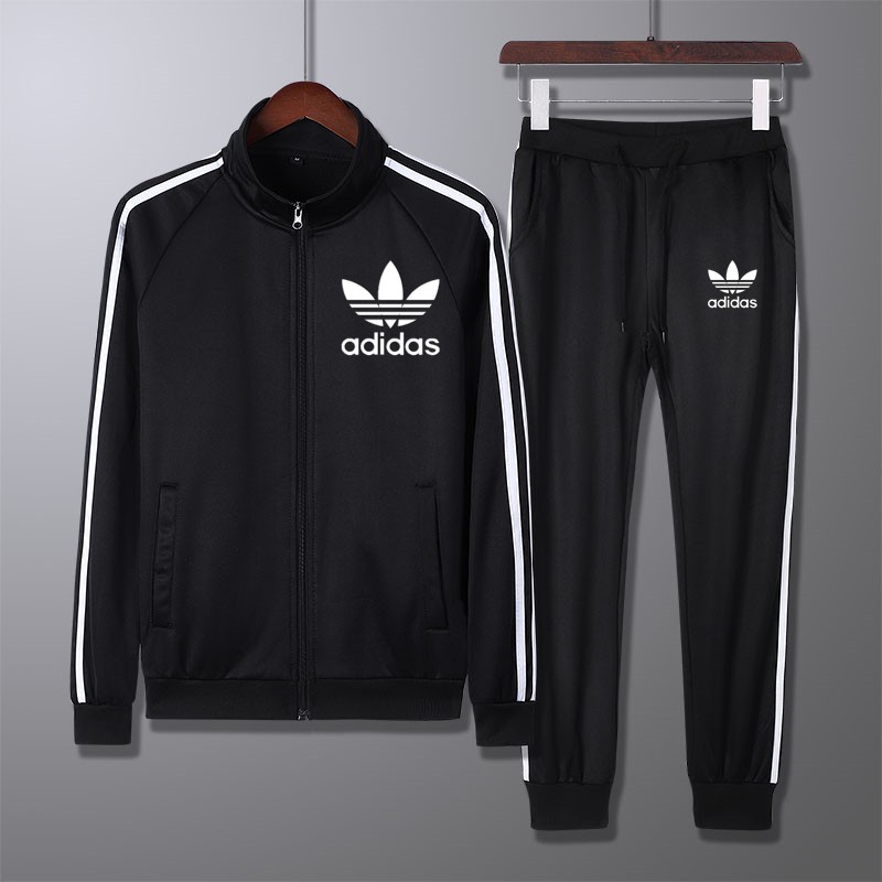 black and white adidas tracksuit mens