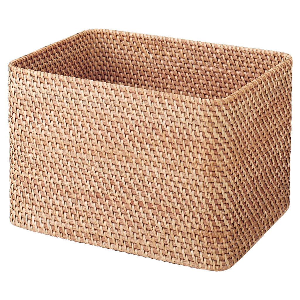 MUJI Stackable Rattan Basket Rectangle 36 x 26cm Shopee Singapore