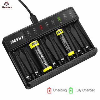 Timekey-Beston 8 Slot Fast Smart Intelligent Lithium Battery Charger for 1.5V AA AAA Rechargeable Battery Quick Charger