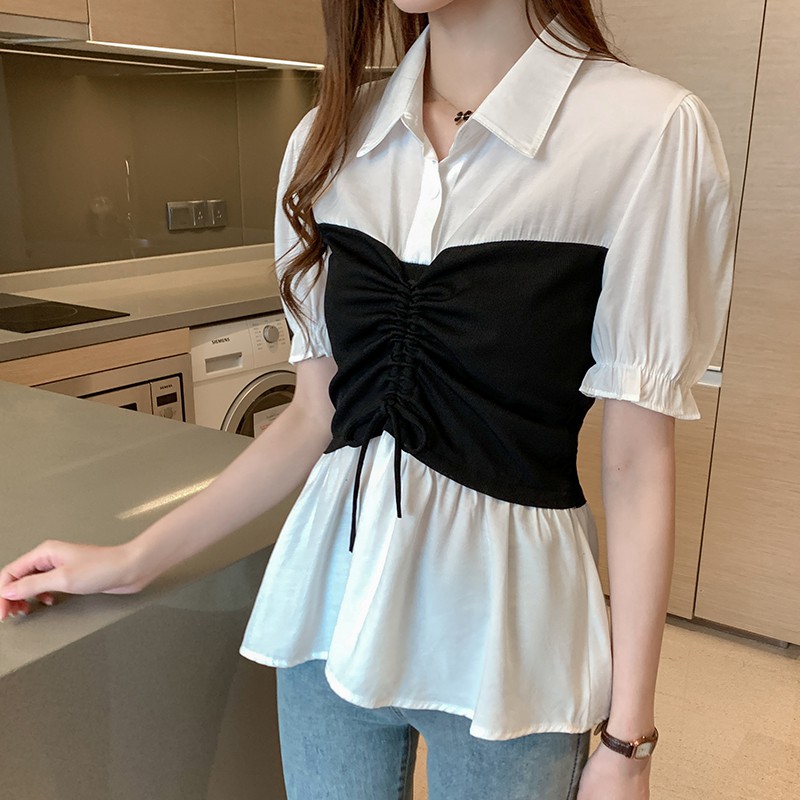 short sleeve peplum blouse