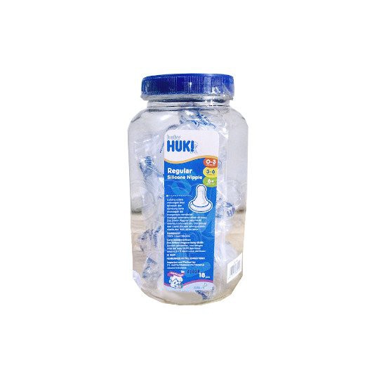 DOT BOTTLE MILK BABY HUKI SILICONE REGULAR NIPPLE JAR MIX