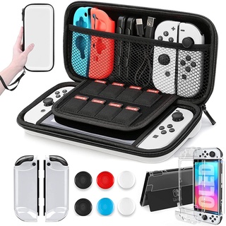 Nintendo Switch OLED Model Carrying Case, 9 in 1 Accessories Kit for 2021 NS Switch OLED Model