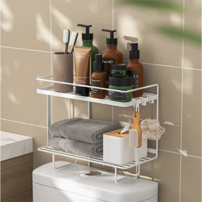 Bathroom Shelf Toilet Bowl Rack Organizer Flush Tank Rack Multipurpose