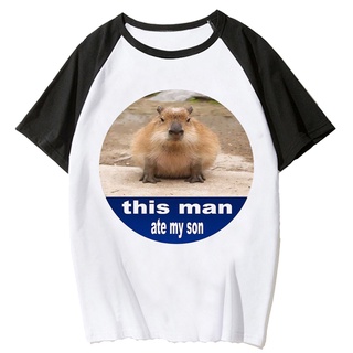 Capybara top tees men casual streetwear couple  clothes top tees couple clothes graphic tees women
