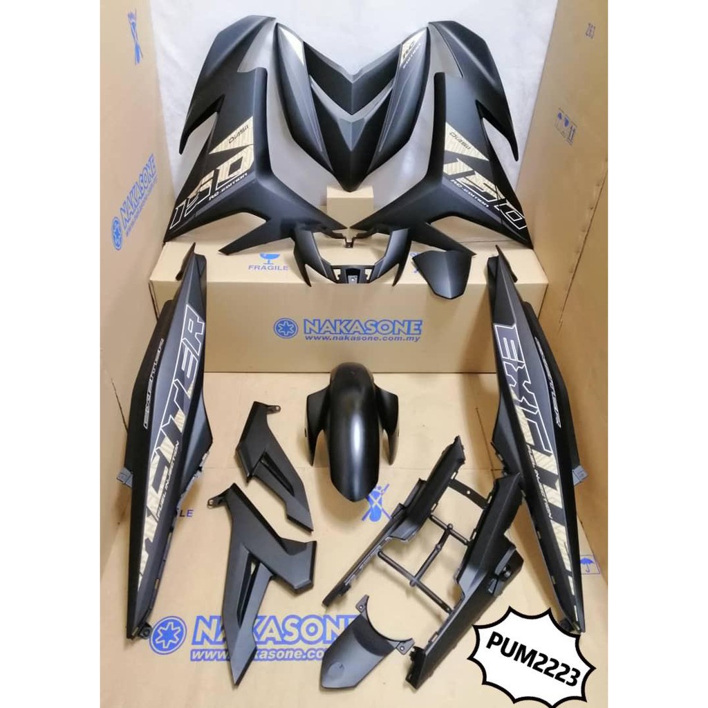 Y15zr Y15 V1 V2 2020 Exciter Rc150 Black Nakesone Nks Body Cover Set Coverset Sticker Tanam Yamaha Shopee Singapore