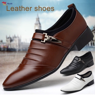 Men PU Leather Shoes Formal Comfortable Flat Pointed Toe Casual Shoes