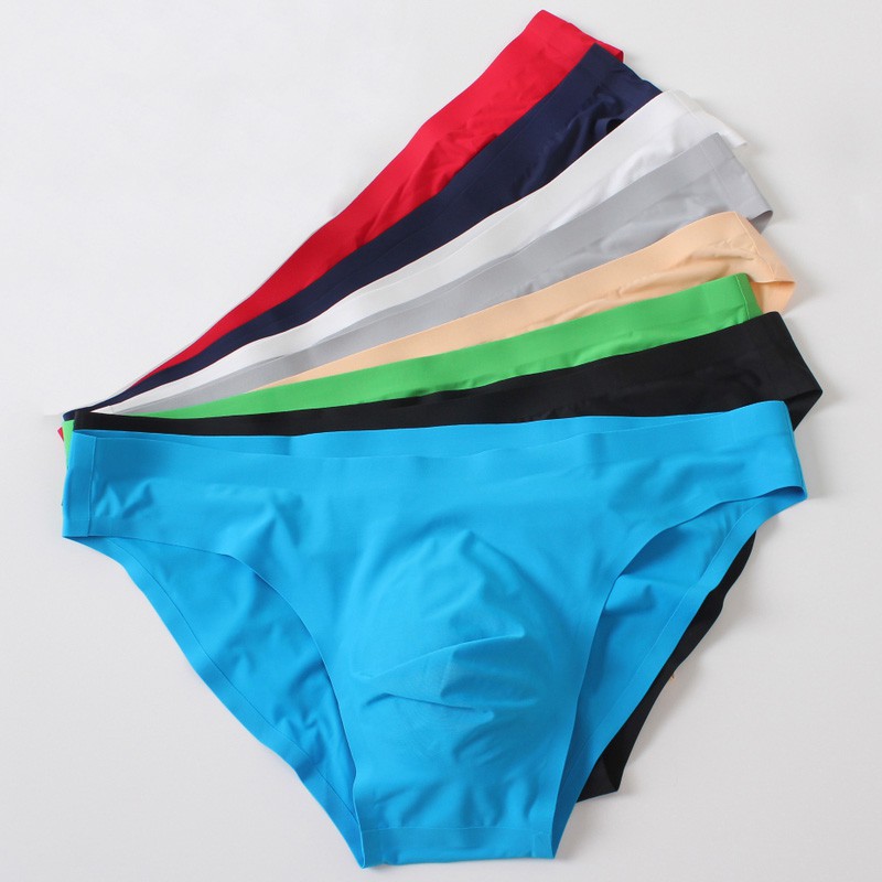 Men S Elastic Seamless Underpants Ultra Thin Breathable Briefs Underwear Shopee Singapore