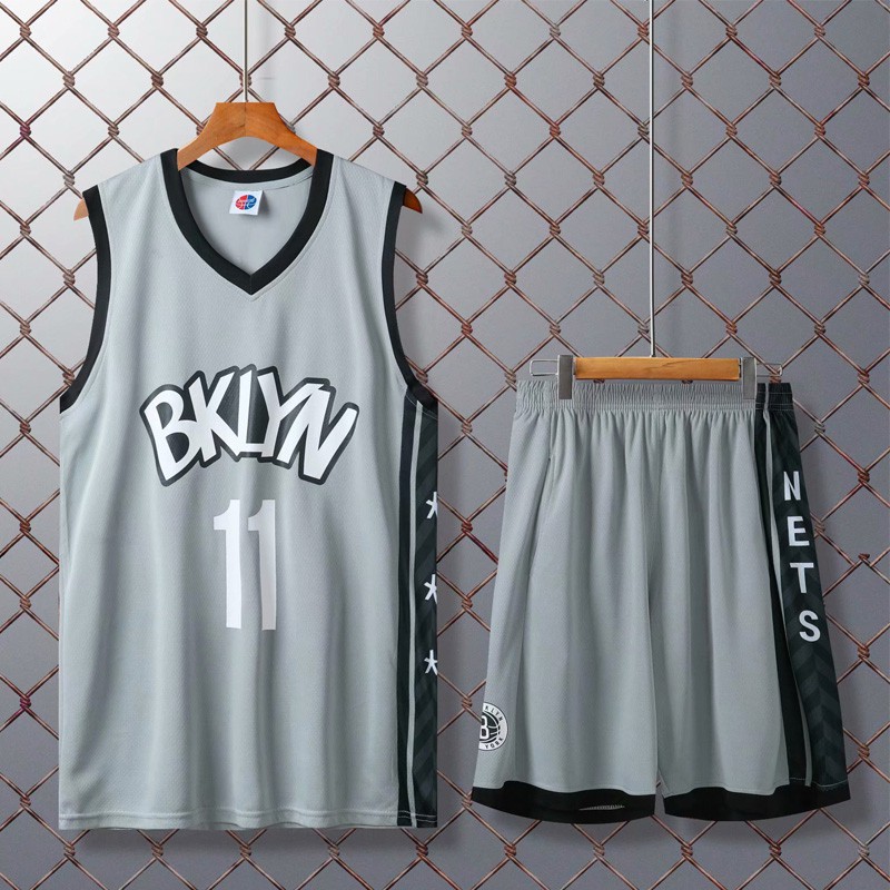 Nba Brooklyn Nets Jersey 11 Kyrie Irving Jersey Basketball Jersey Swingman Shirt Shorts Set Men Women Grey Jersi Shopee Singapore