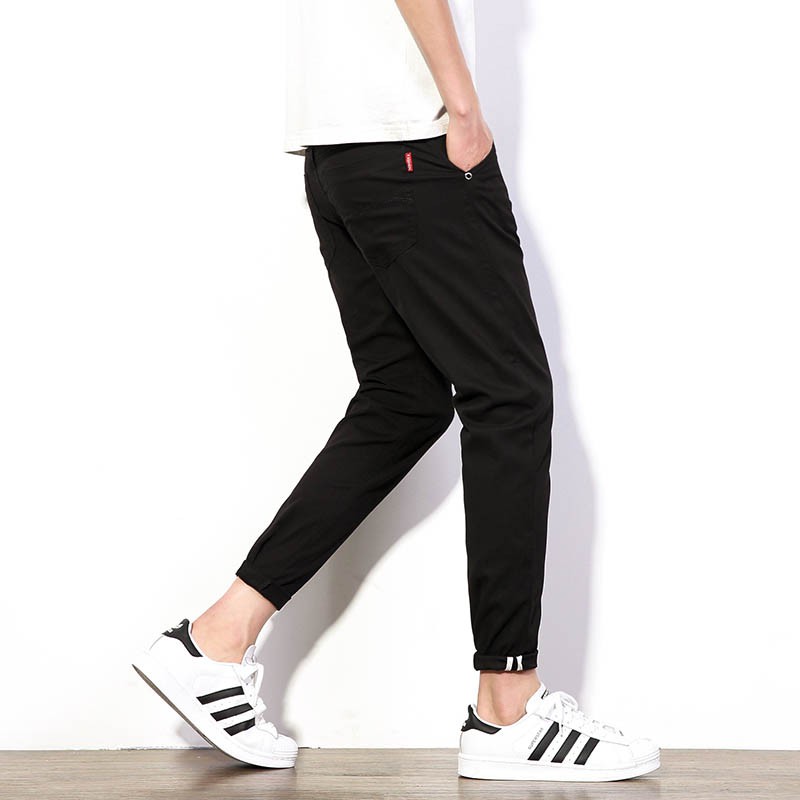 black cropped chinos