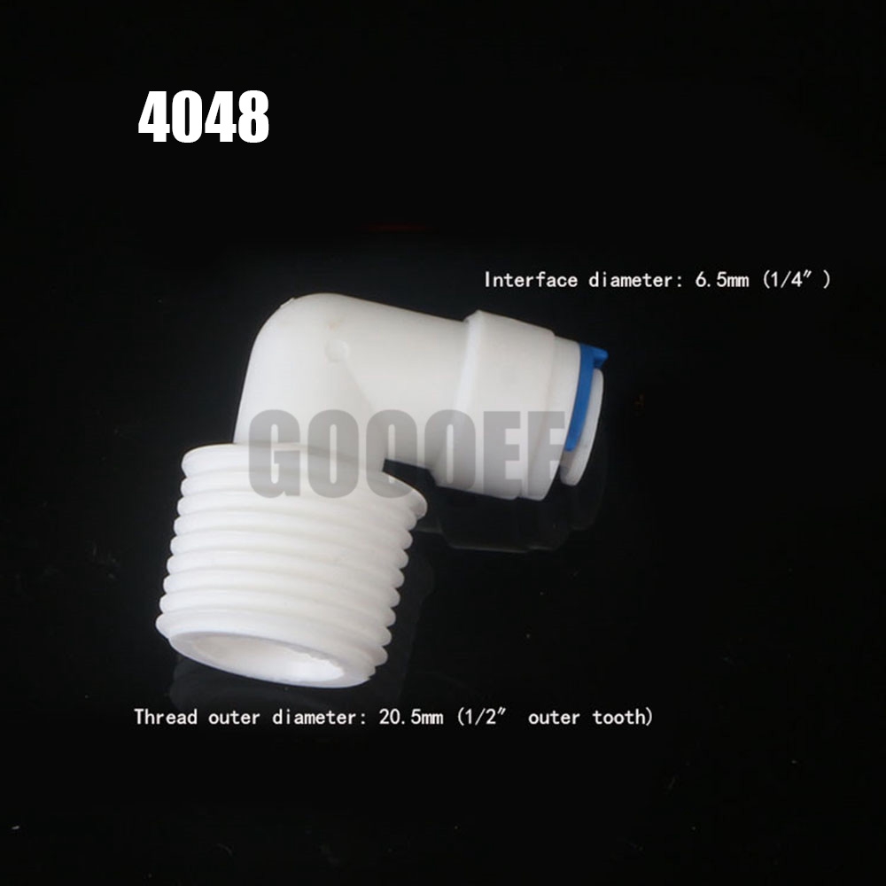 5 pcs RO Water Elbow Quick Coupling Fitting 1/2 Male Thread 3/8 OD Hose BSP Male Reverse Osmosis System Plastic Pipe Connector 