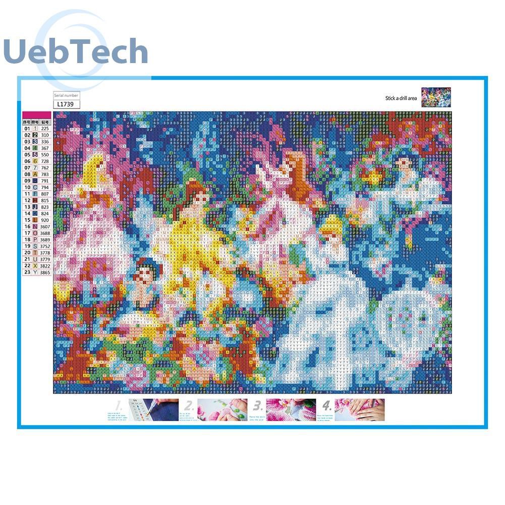 Uebtech 5d Diy Full Drill Diamond Painting Princess Cross Stitch Embroidery Mosaic Shopee Singapore