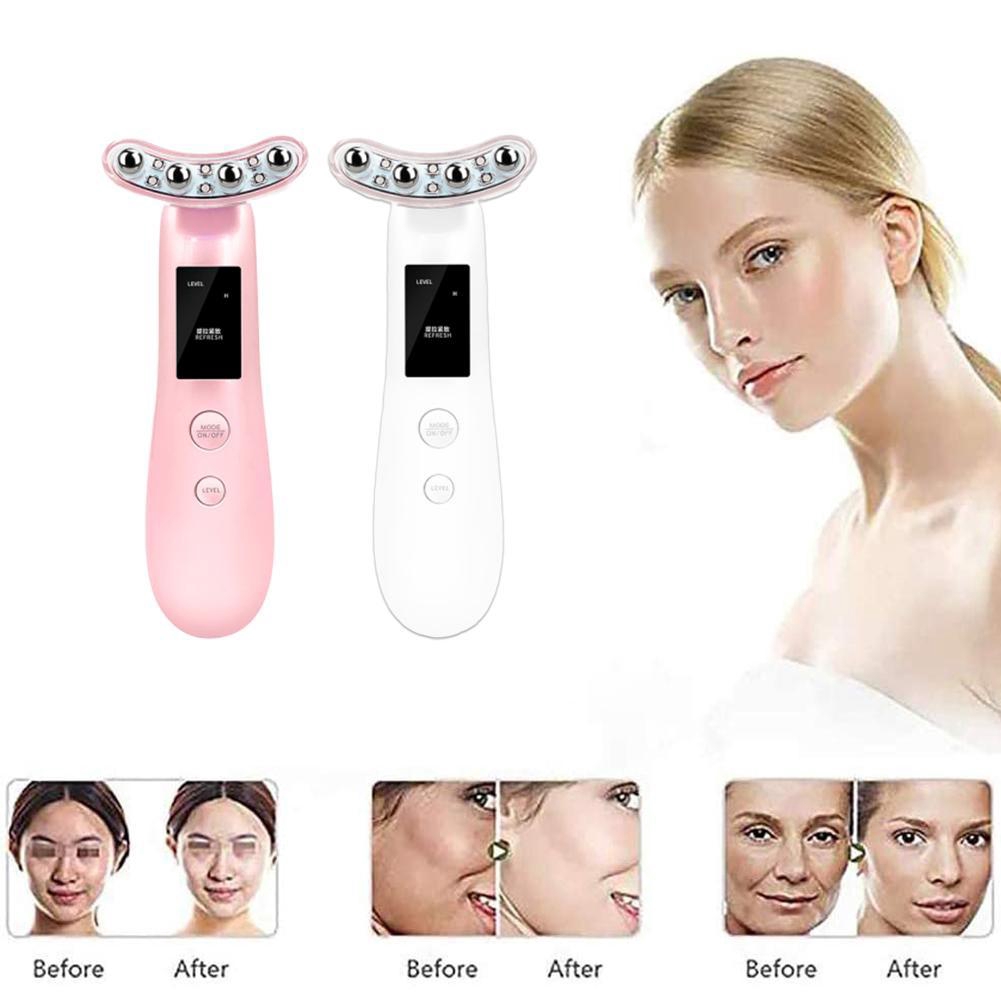 Multi Function Micro Current Iontophoresis Vibration Facial Massager Phototherapy Skin Face