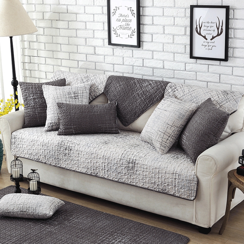 homebeauty Nordic Style Cotton Sofa Cushion Mat 1/2/3/4 Seater Sofa
