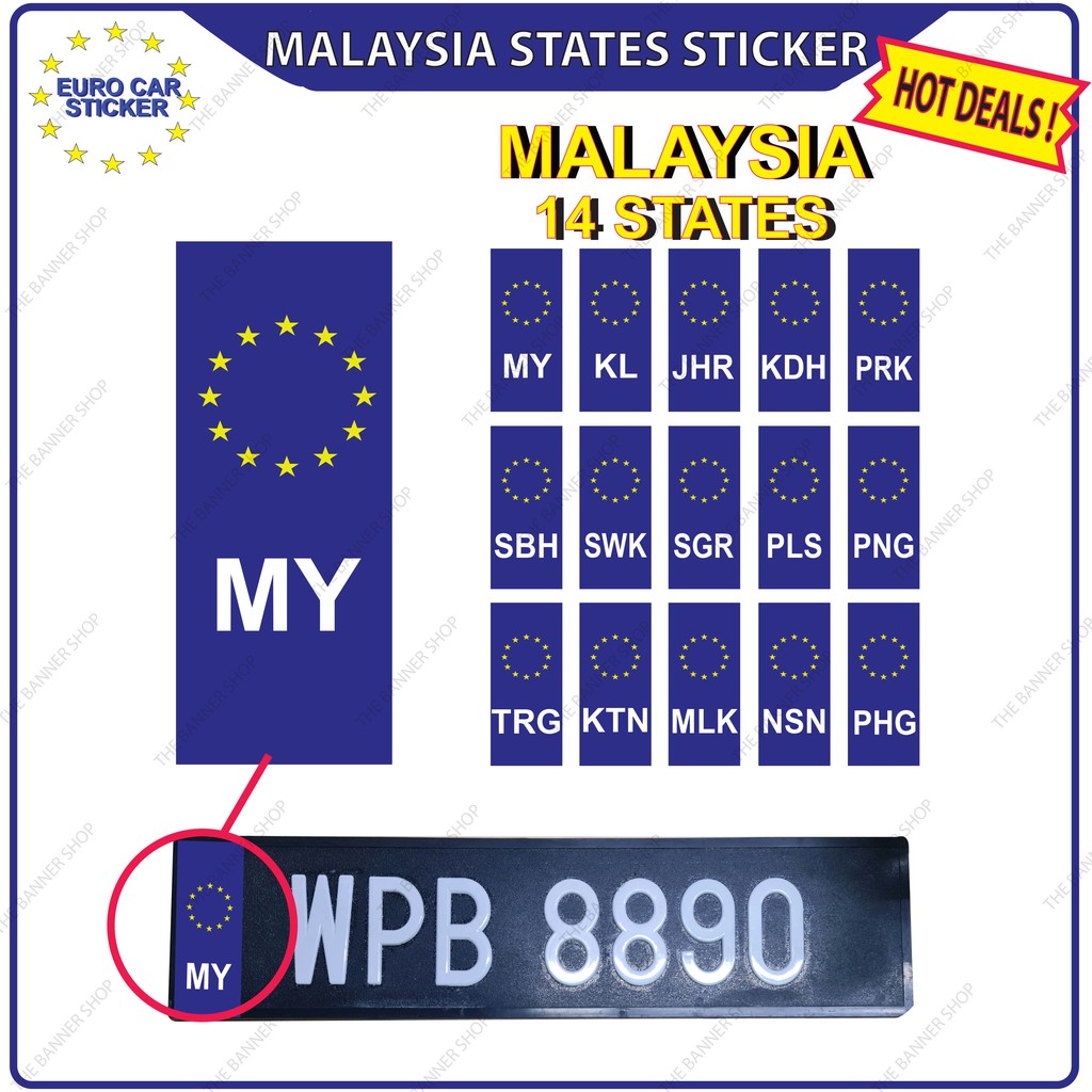 Shop Malaysia Car Number Plate Stickers Malaysia Euro Logo Malaysia States Shopee Singapore