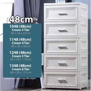 Easyhome.sg Modern Cabinet Drawer 48 58 / Wardrobe Home Organizer Storage Shelf Clothes Rack Closet #2