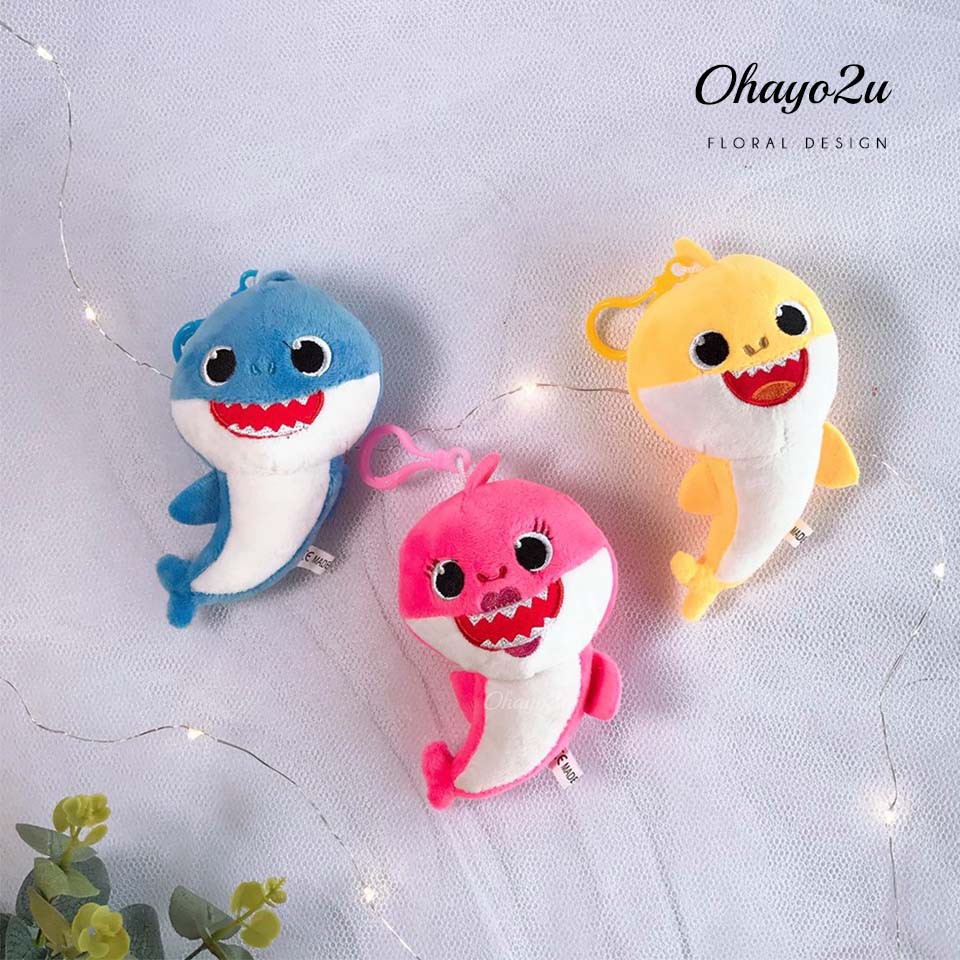 baby shark plush keychain
