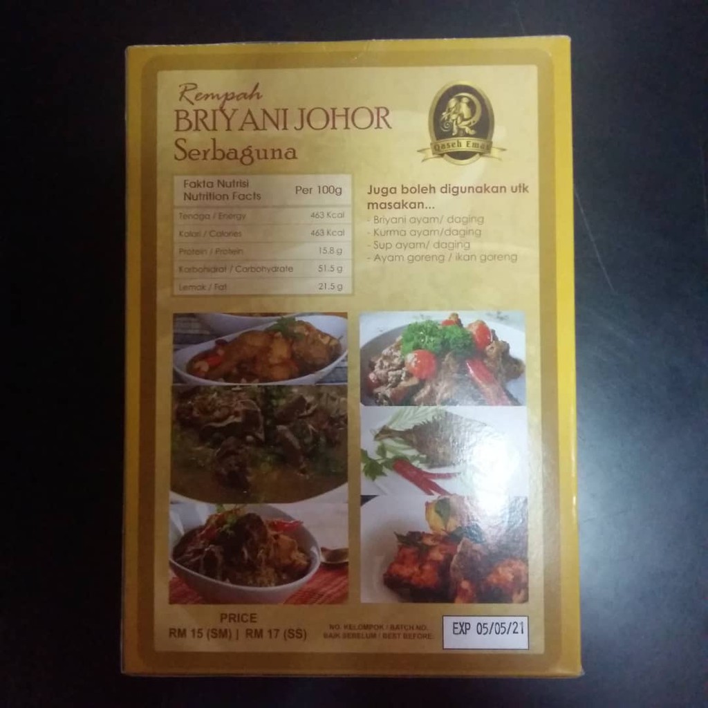 Rempah Briyani Johor Serbaguna Shopee Singapore