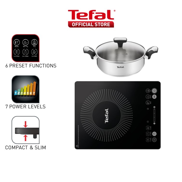 Tefal Everyday Slim Induction Hob with FREE Tefal Emotion Stainless