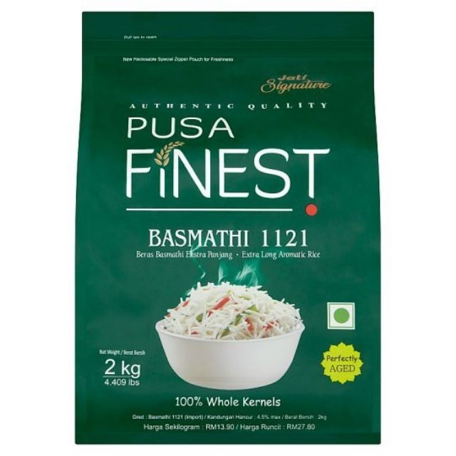 Shop Malaysia] Pusa Finest Basmathi 1121 Aromatic Rice Beras Jati 