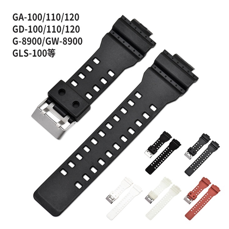 16mm Siliconen Siliconen Horloge Strap Fit Voor GA-100 Casio G Shock Vervanging Black Waterdichte Horlogebanden | Shopee Singapore