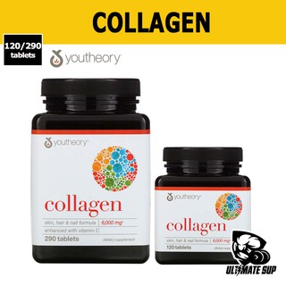 Youtheory Collagen | Collagen Advanced with Vitamin C | 6,000 mg | 120 - 290 Tablets - Ultimate Sup