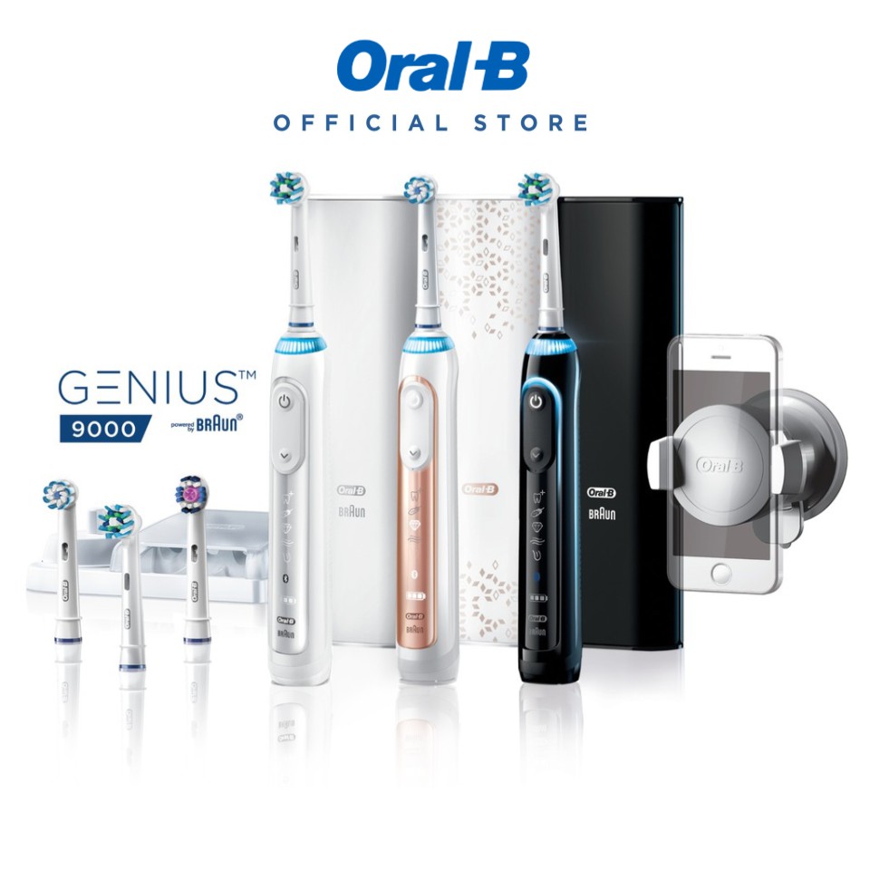 Oral B Genius 9000 Electric Toothbrush Black White Rose Gold Shopee Singapore