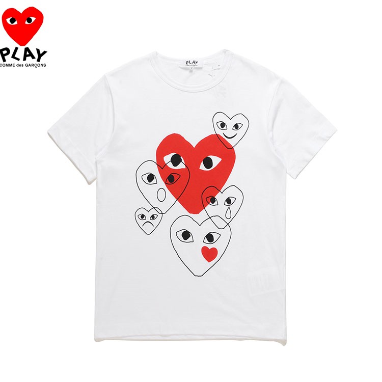 comme des garcons black shirt with red heart