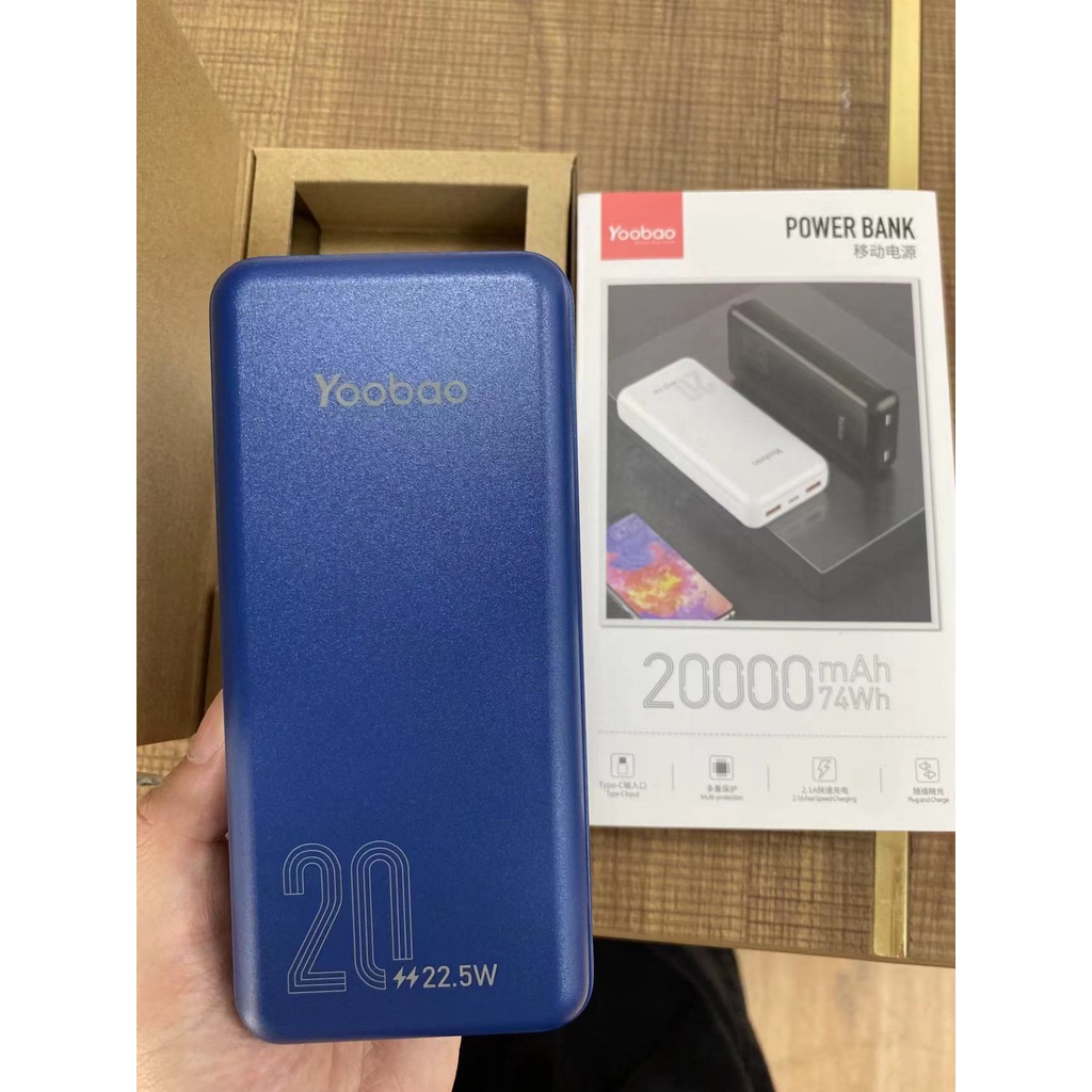 YOOBAO 2DQ 22.5W 20000MAH POWER BANK (NAVY BLUE) Shopee Singapore