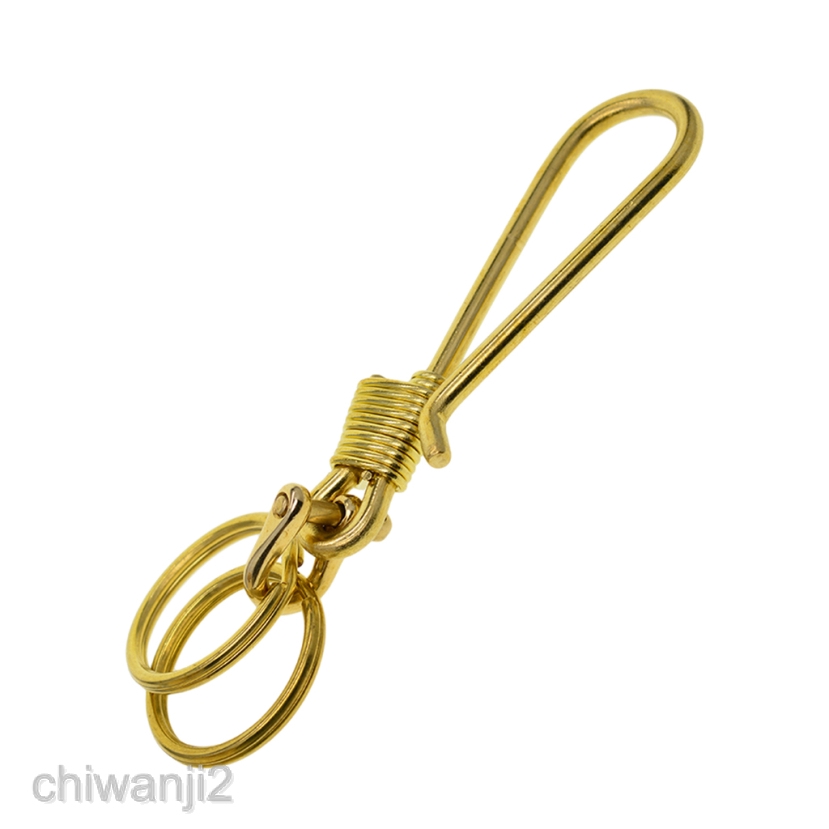 Hook Keychain Brass Clipon Loop Key Chain Clasp with Ring Pocket Bag