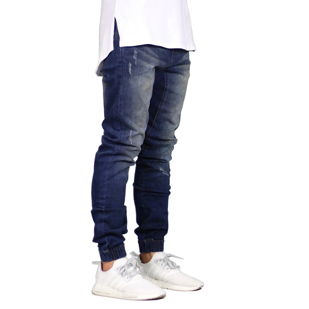 blue denim joggers jeans