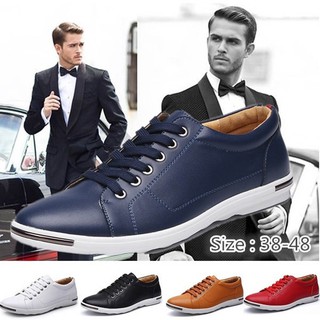 Men's Fashion Genuine Leather Oxford Shoes Casual Flats Shoes Plus Size
