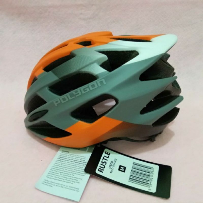 orange bicycle helmet